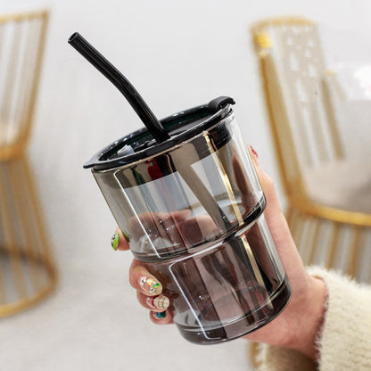 Creative Portable Bamboo Cup With Lid Straw