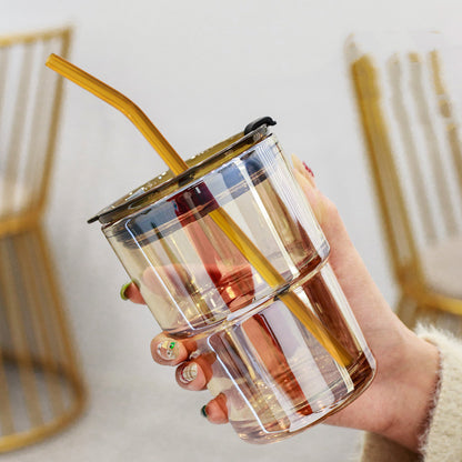 Creative Portable Bamboo Cup With Lid Straw