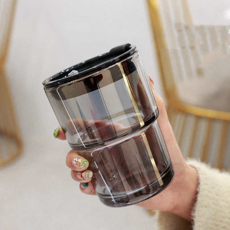 Creative Portable Bamboo Cup With Lid Straw