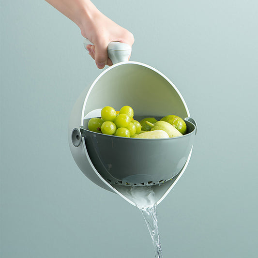 Double-layer Fruit And Vegetable Rotating Draining Basket